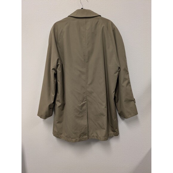 Vintage London Fog Towne Mens Tan Trench Coat Teddy Brown Faux Fur Lining sz 42R - Picture 6 of 16